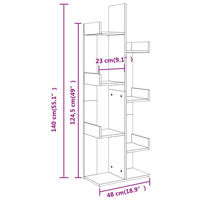 Bücherregal Betongrau 48x25,5x140 cm Holzwerkstoff - Pazzar.ch