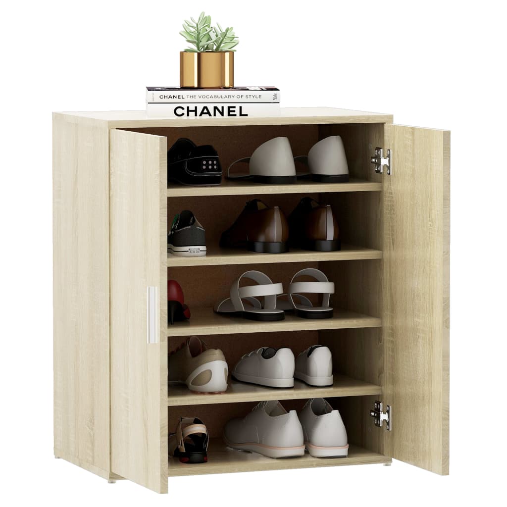 Schuhschrank Sonoma-Eiche 60x35x70 cm Holzwerkstoff - Pazzar.ch