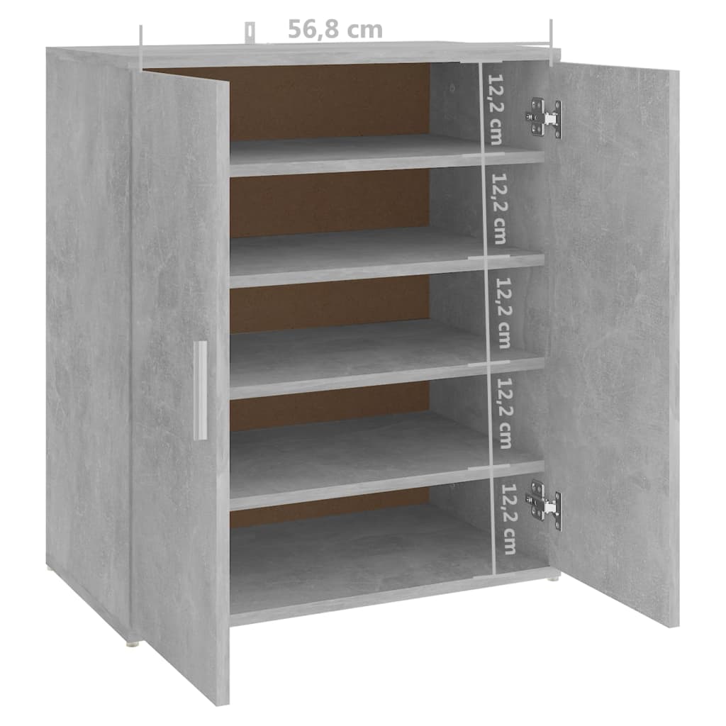 Schuhschrank Betongrau 60x35x70 cm Holzwerkstoff - Pazzar.ch