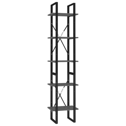 Bücherregal 5 Fächer Grau 40x30x175 cm Holzwerkstoff - Pazzar.ch