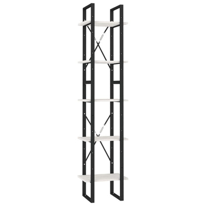 Bücherregal 5 Fächer Weiß 40x30x175 cm Massivholz Kiefer - Pazzar.ch