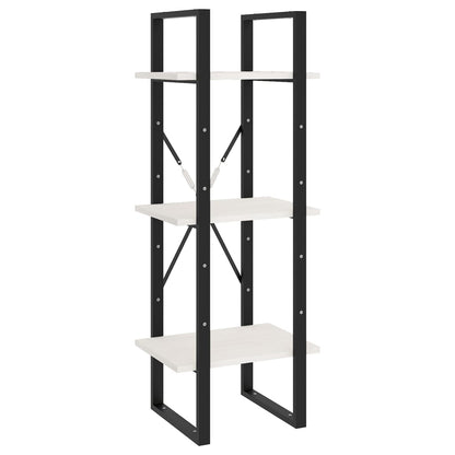 Bücherregal 5 Fächer Weiß 40x30x175 cm Massivholz Kiefer - Pazzar.ch