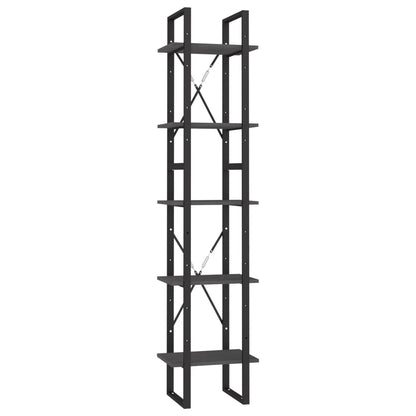 Bücherregal 5 Fächer Grau 40x30x175 cm Massivholz Kiefer - Pazzar.ch