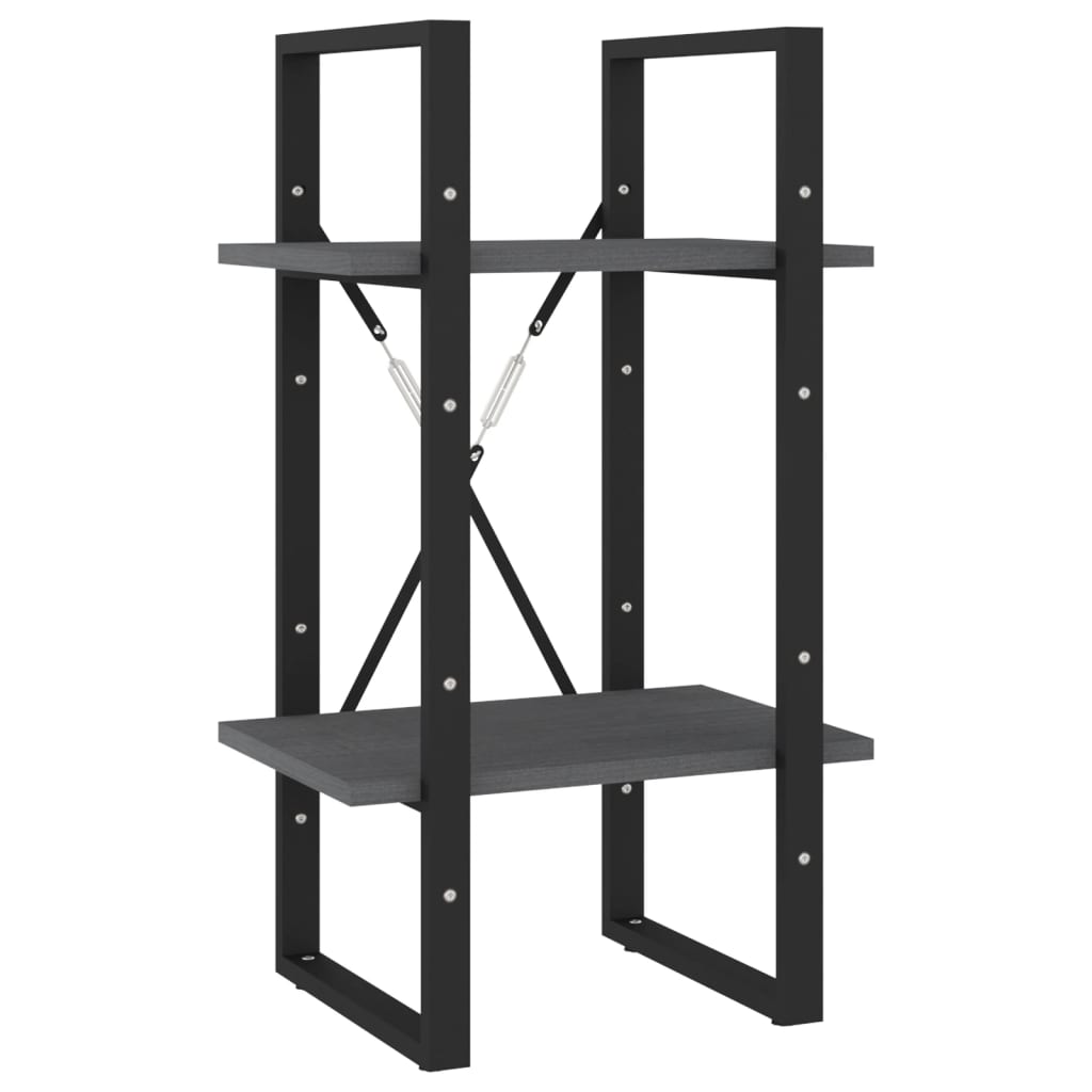 Bücherregal 5 Fächer Grau 40x30x175 cm Massivholz Kiefer - Pazzar.ch