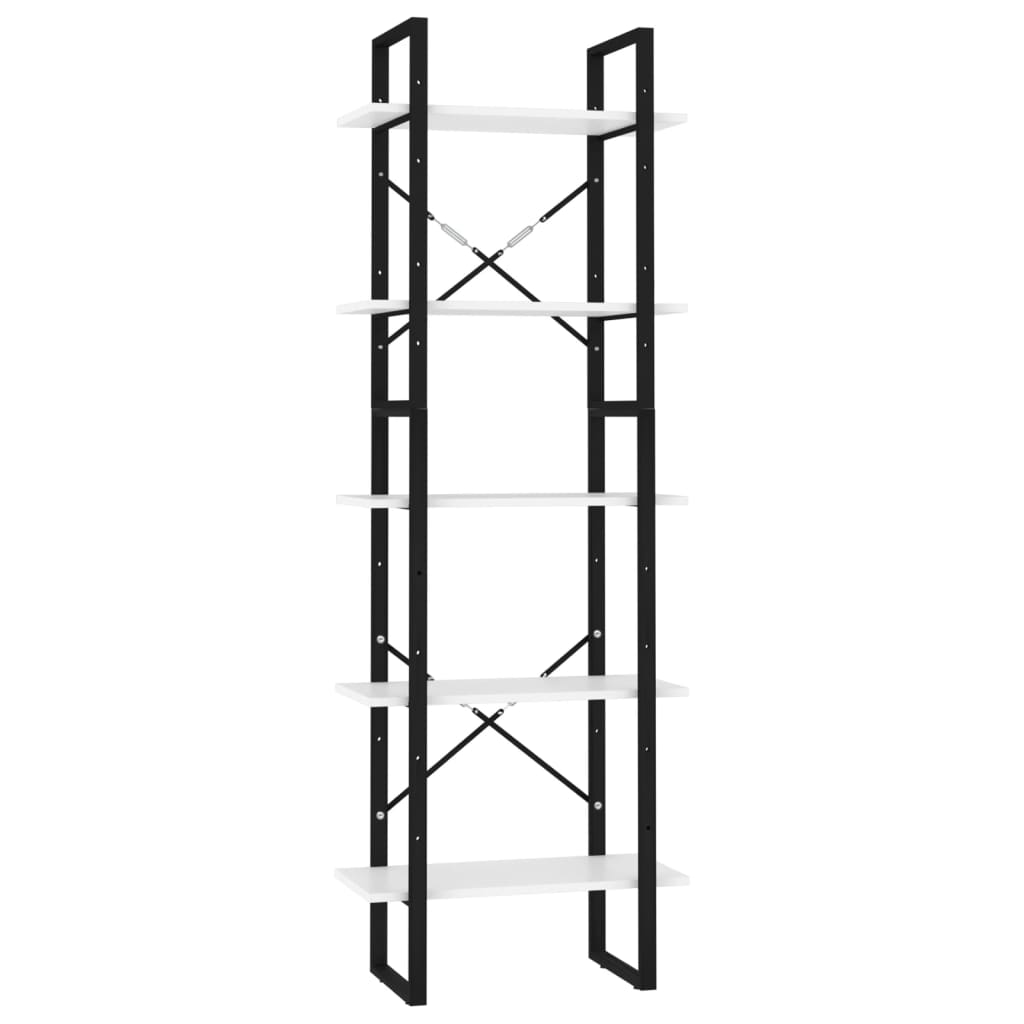 Bücherregal 5 Fächer Weiß 60x30x175 cm Holzwerkstoff - Pazzar.ch