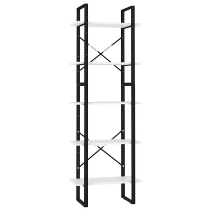 Bücherregal 5 Fächer Weiß 60x30x175 cm Holzwerkstoff - Pazzar.ch