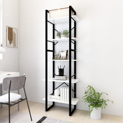 Bücherregal 5 Fächer Weiß 60x30x175 cm Holzwerkstoff - Pazzar.ch