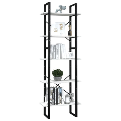 Bücherregal 5 Fächer Weiß 60x30x175 cm Massivholz Kiefer - Pazzar.ch