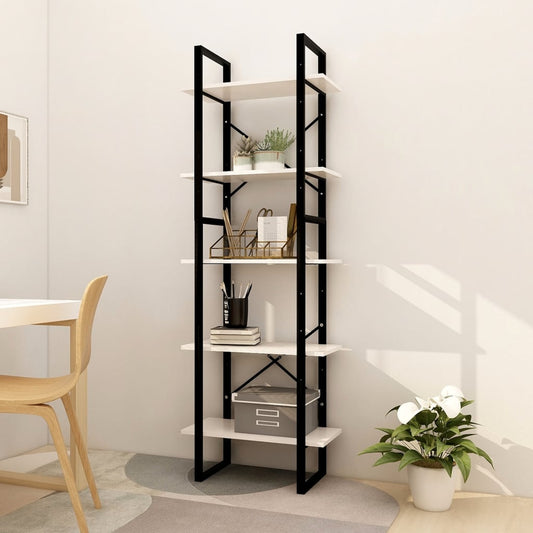 Bücherregal 5 Fächer Weiß 60x30x175 cm Massivholz Kiefer - Pazzar.ch