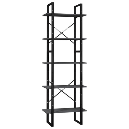 Bücherregal 5 Fächer Grau 60x30x175 cm Massivholz Kiefer - Pazzar.ch