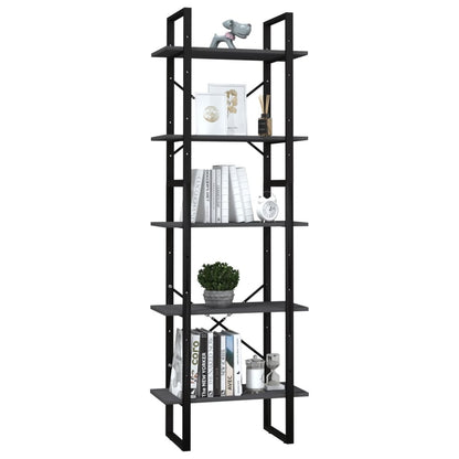 Bücherregal 5 Fächer Grau 60x30x175 cm Massivholz Kiefer - Pazzar.ch