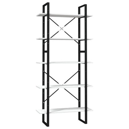 Bücherregal 5 Fächer Weiß 80x30x175 cm Massivholz Kiefer - Pazzar.ch