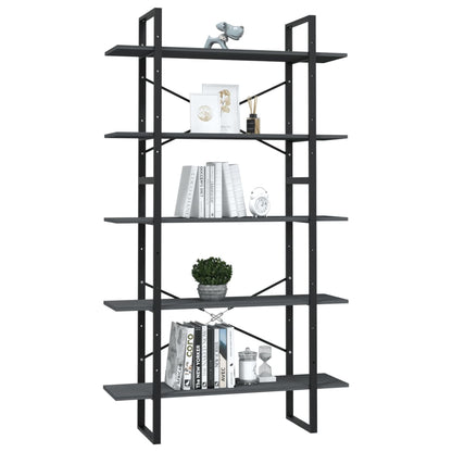 Bücherregal 5 Fächer Grau 100x30x175 cm Massivholz Kiefer - Pazzar.ch