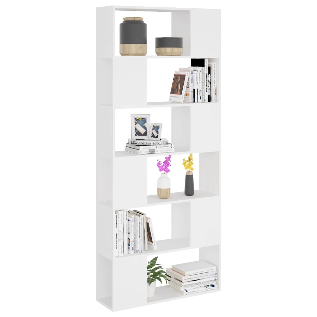 Bücherregal Raumteiler Weiß 80x24x186 cm Holzwerkstoff - Pazzar.ch