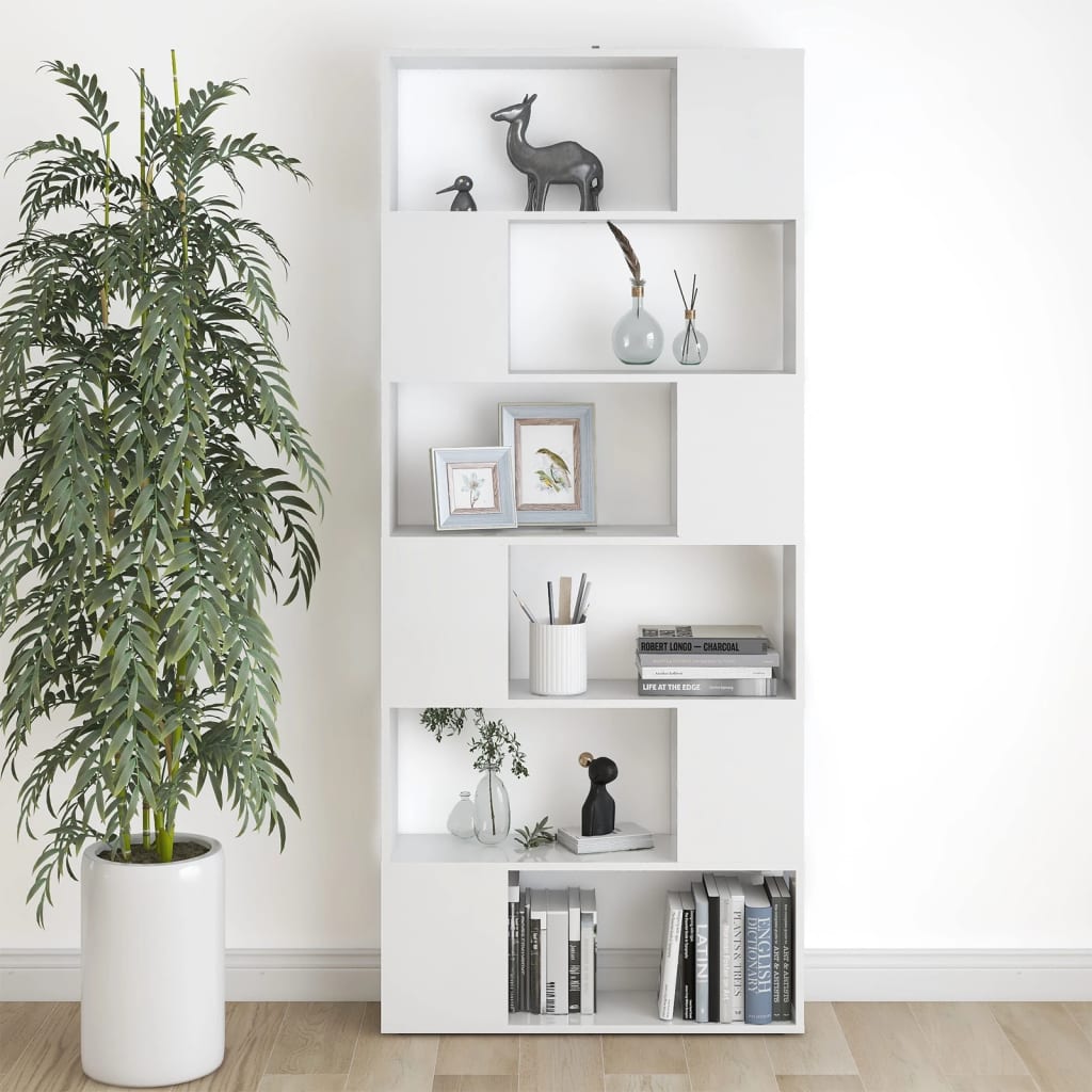 Bücherregal Raumteiler Weiß 80x24x186 cm Holzwerkstoff - Pazzar.ch