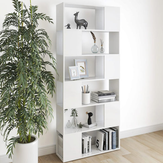 Bücherregal Raumteiler Weiß 80x24x186 cm Holzwerkstoff - Pazzar.ch