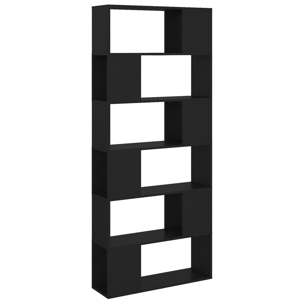 Bücherregal Raumteiler Schwarz 80x24x186 cm Holzwerkstoff - Pazzar.ch