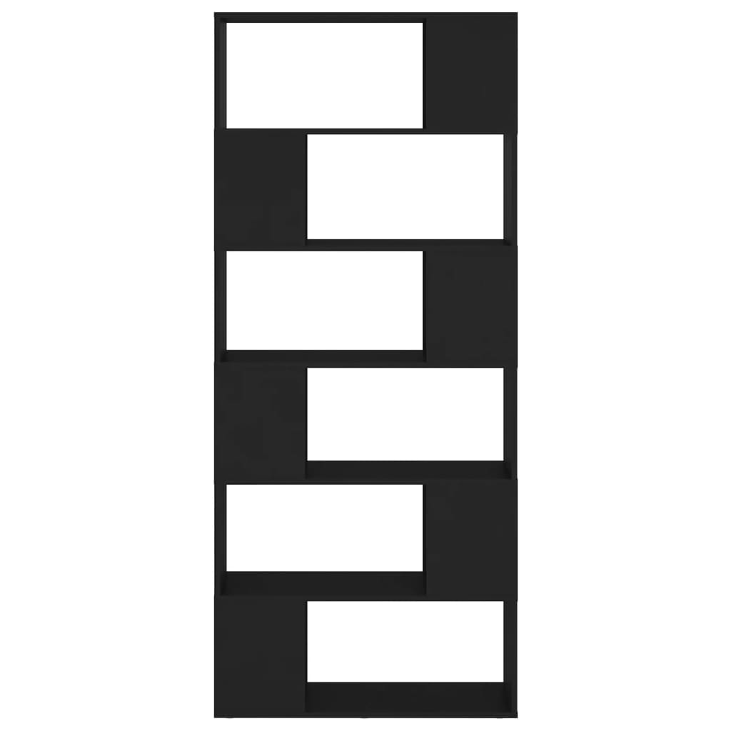 Bücherregal Raumteiler Schwarz 80x24x186 cm Holzwerkstoff - Pazzar.ch