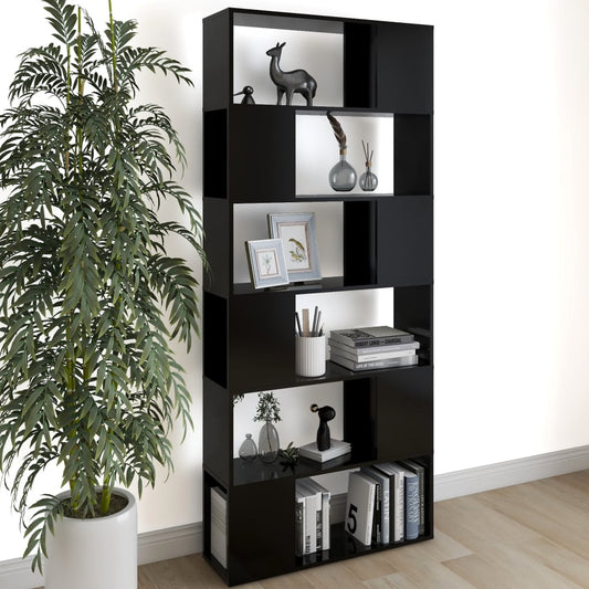 Bücherregal Raumteiler Schwarz 80x24x186 cm Holzwerkstoff - Pazzar.ch