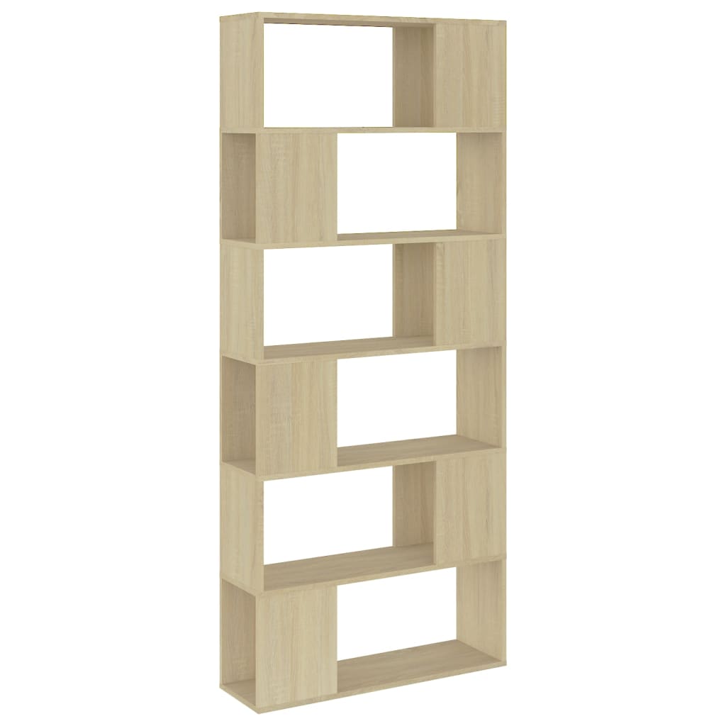 Bücherregal Raumteiler Sonoma-Eiche 80x24x186 cm Holzwerkstoff - Pazzar.ch