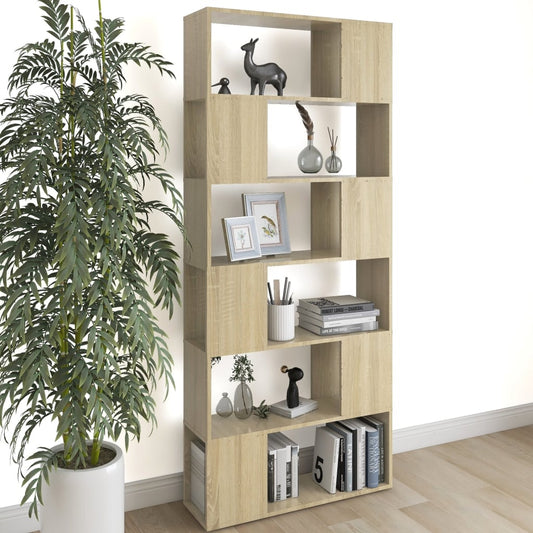 Bücherregal Raumteiler Sonoma-Eiche 80x24x186 cm Holzwerkstoff - Pazzar.ch