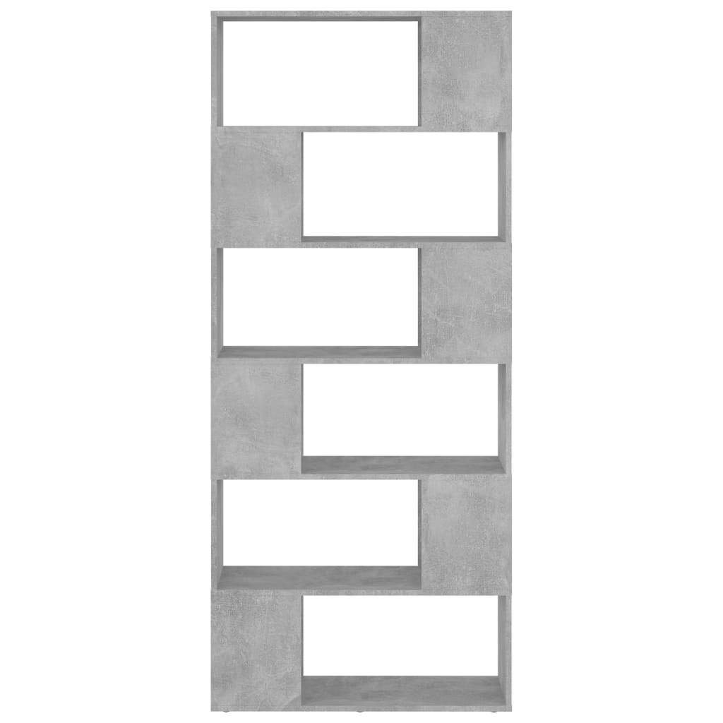 Bücherregal Raumteiler Betongrau 80x24x186 cm Holzwerkstoff - Pazzar.ch