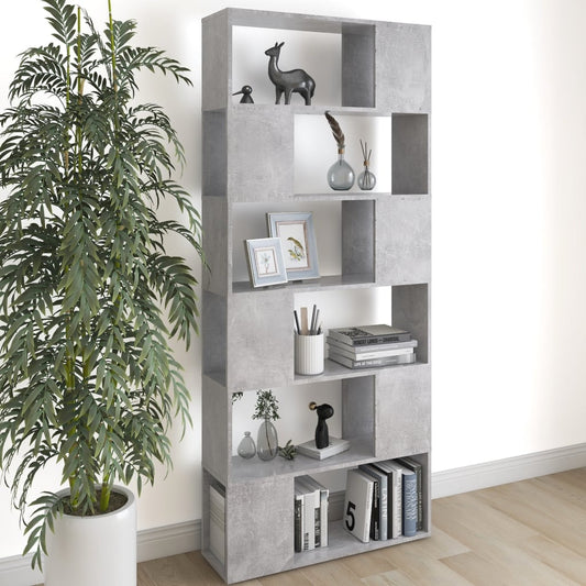 Bücherregal Raumteiler Betongrau 80x24x186 cm Holzwerkstoff - Pazzar.ch