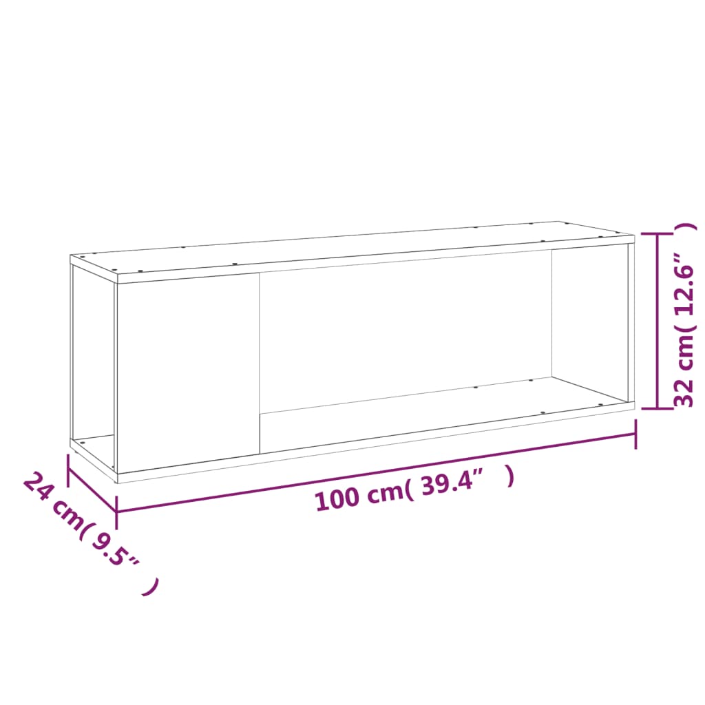TV-Schrank Hochglanz-Weiß 100x24x32 cm Holzwerkstoff - Pazzar.ch