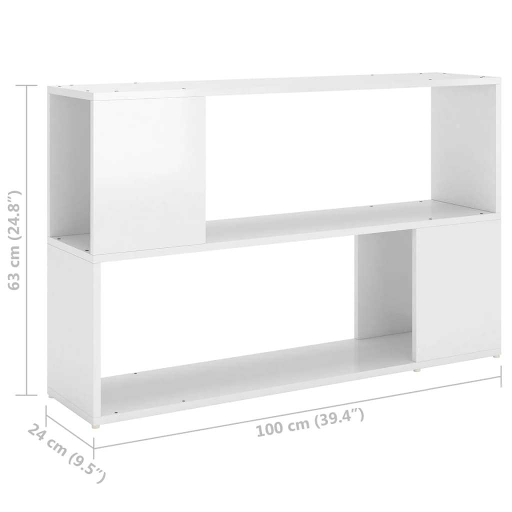 Bücherregal Hochglanz-Weiß 100x24x63 cm Holzwerkstoff - Pazzar.ch