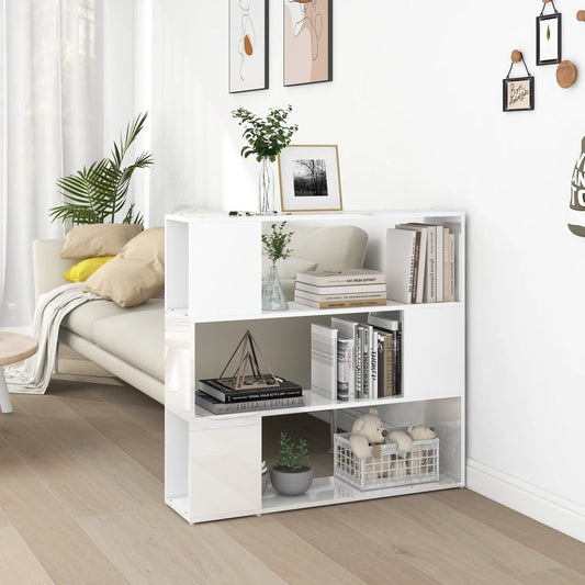 Bücherregal Raumteiler Hochglanz-Weiß 100x24x94 cm - Pazzar.ch