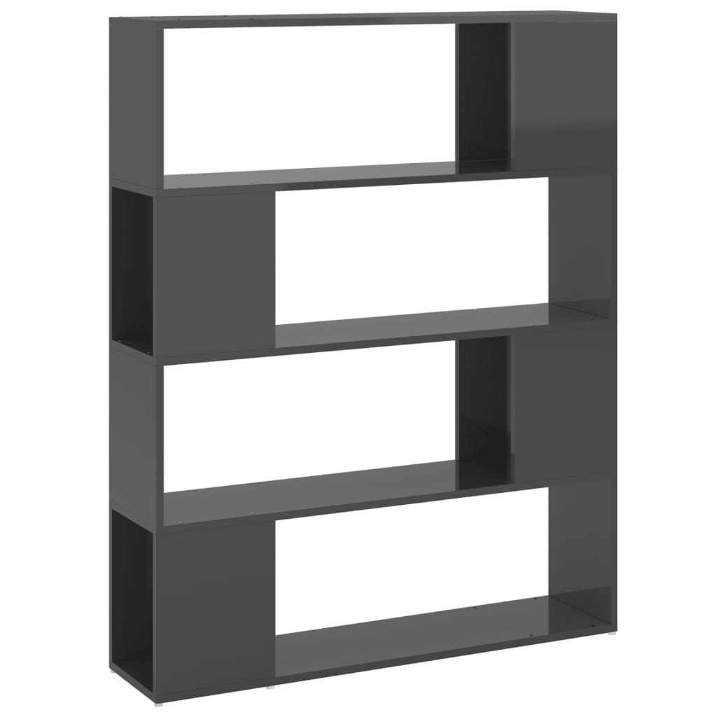 Bücherregal Raumteiler Hochglanz-Grau 100x24x124 cm - Pazzar.ch