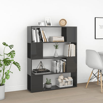 Bücherregal Raumteiler Hochglanz-Grau 100x24x124 cm - Pazzar.ch