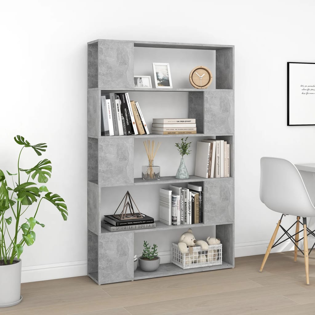 Bücherregal Raumteiler Betongrau 100x24x155 cm Holzwerkstoff - Pazzar.ch