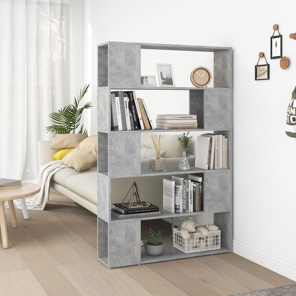 Bücherregal Raumteiler Betongrau 100x24x155 cm Holzwerkstoff - Pazzar.ch