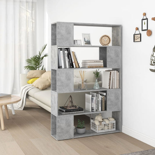 Bücherregal Raumteiler Betongrau 100x24x155 cm Holzwerkstoff - Pazzar.ch