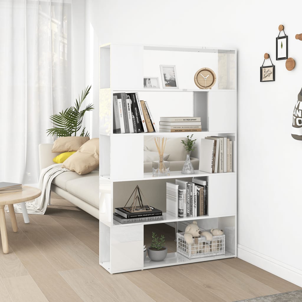 Bücherregal Raumteiler Hochglanz-Weiß Holzwerkstoff - Pazzar.ch