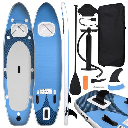 SUP-Board-Set Aufblasbar Marineblau 300x76x10 cm - Pazzar.ch