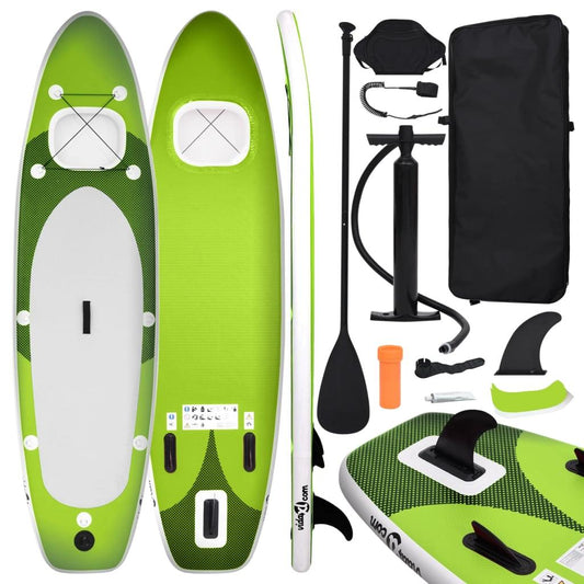 SUP-Board-Set Aufblasbar Grün 330x76x10 cm - Pazzar.ch