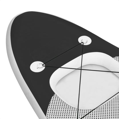 SUP-Board-Set Aufblasbar Schwarz 330x76x10 cm - Pazzar.ch