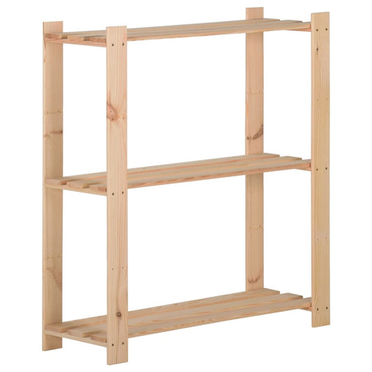 Lagerregal mit 3 Böden 80x28,5x90 cm Massivholz Kiefer - Pazzar.ch