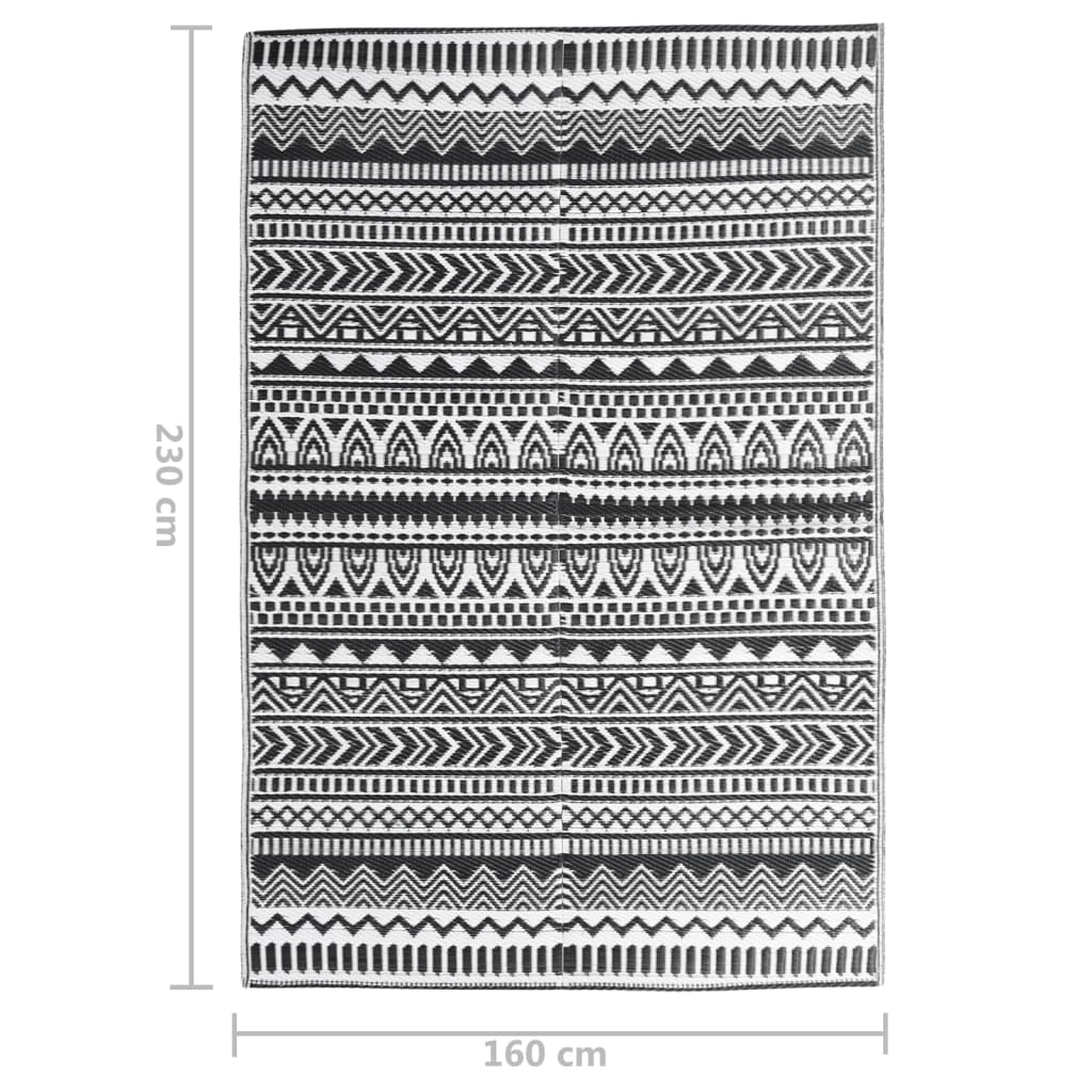 Outdoor-Teppich Schwarz 160x230 cm PP - Pazzar.ch