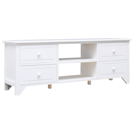TV-Schrank Weiß 108x30x40 cm Massivholz Paulownia - Pazzar.ch