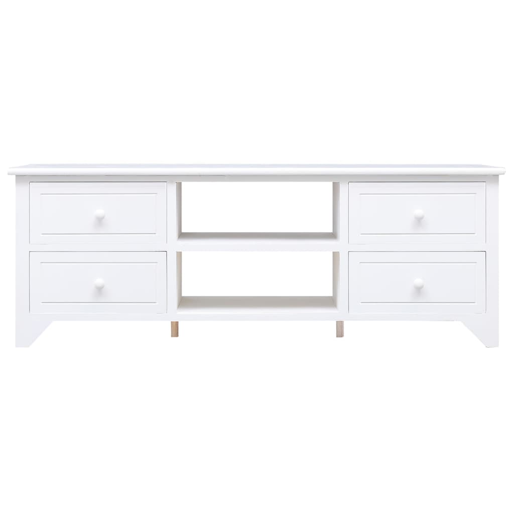 TV-Schrank Weiß 108x30x40 cm Massivholz Paulownia