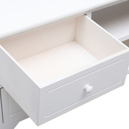 TV-Schrank Weiß 108x30x40 cm Massivholz Paulownia - Pazzar.ch