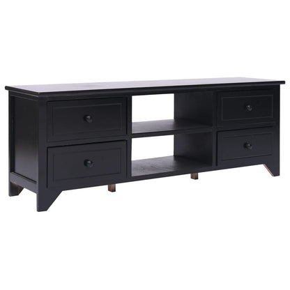 TV-Schrank Schwarz 108x30x40 cm Massivholz Paulownia - Pazzar.ch