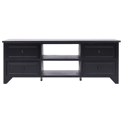 TV-Schrank Schwarz 108x30x40 cm Massivholz Paulownia - Pazzar.ch