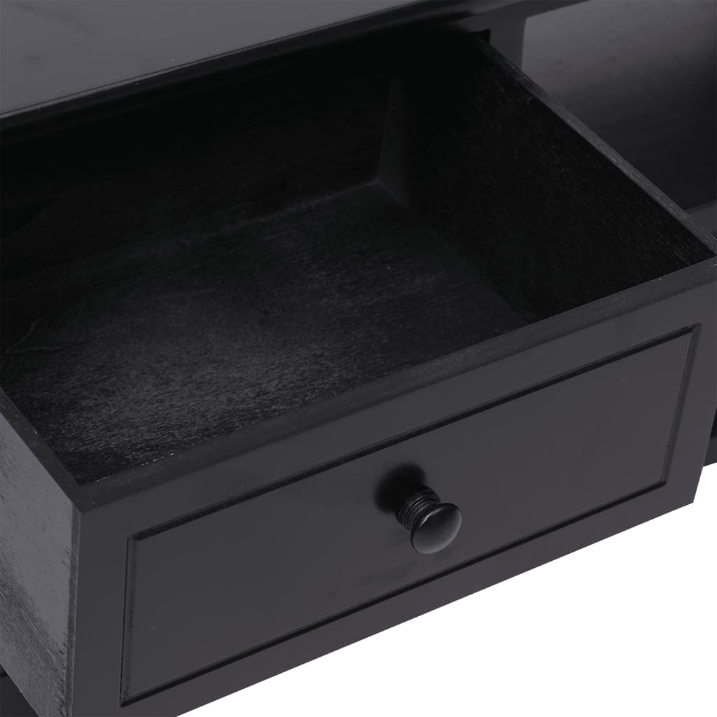 TV-Schrank Schwarz 108x30x40 cm Massivholz Paulownia - Pazzar.ch