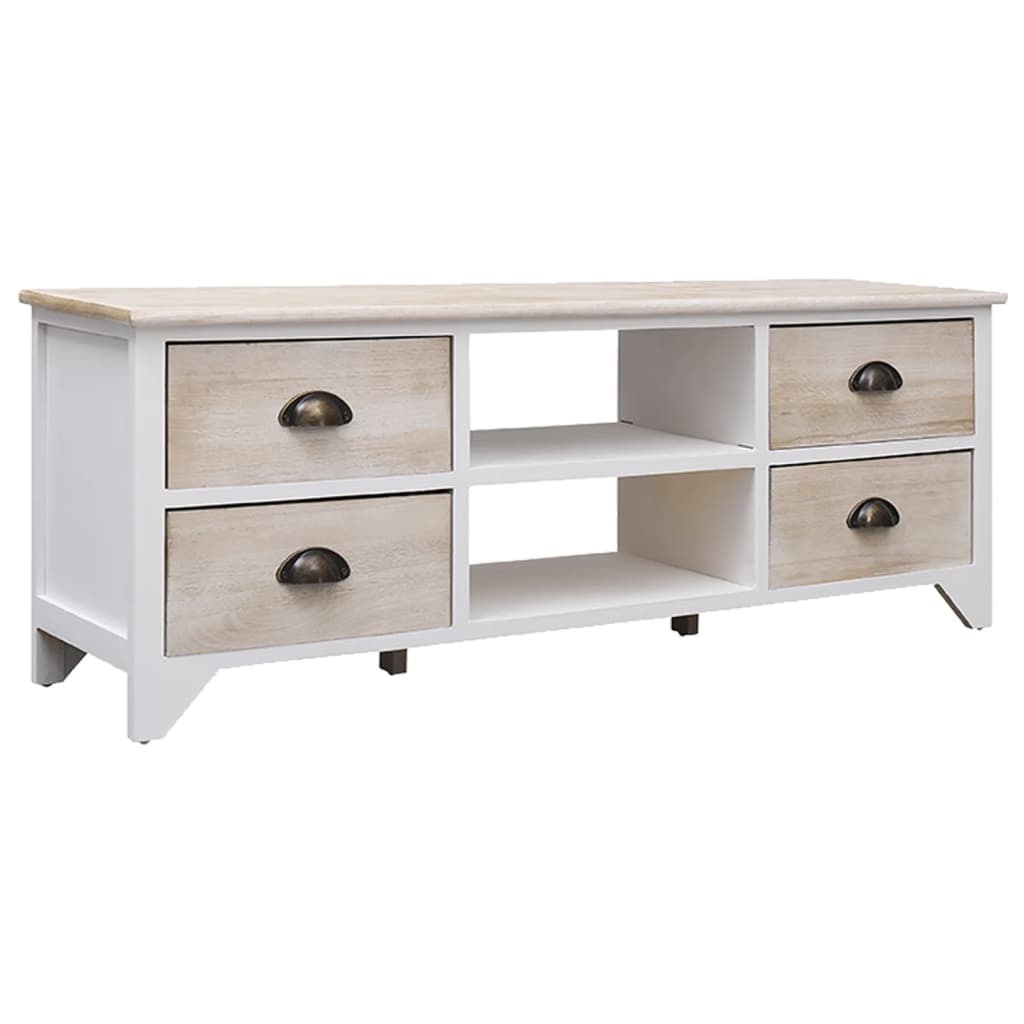 TV-Schrank 108x30x40 cm Massivholz Paulownia - Pazzar.ch