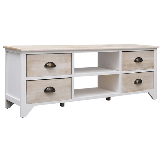 TV-Schrank 108x30x40 cm Massivholz Paulownia - Pazzar.ch