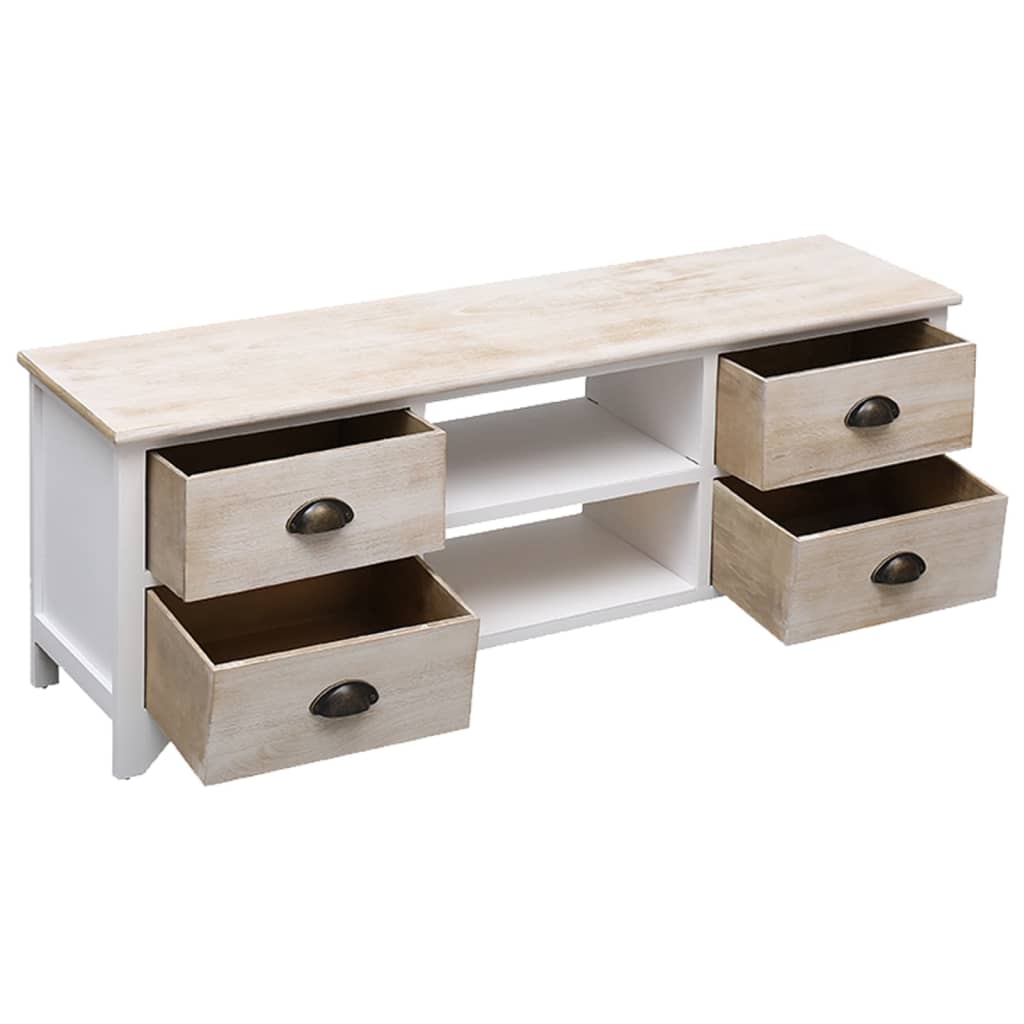 TV-Schrank 108x30x40 cm Massivholz Paulownia - Pazzar.ch